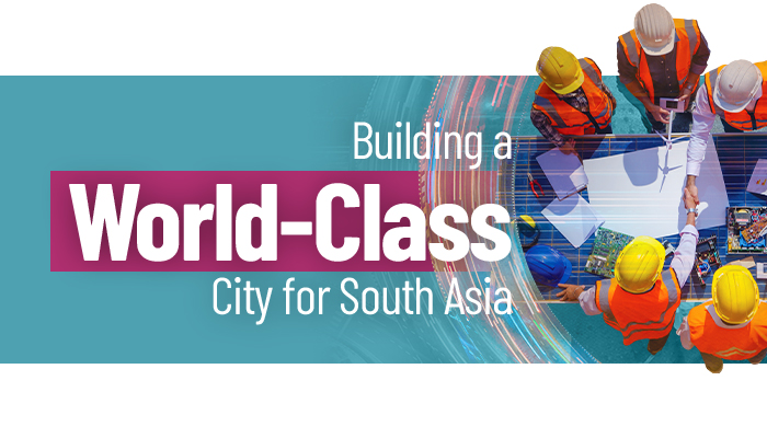 A Banner for Port City Colombo indicating with the text 
